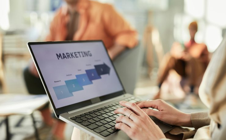 Marketing Data On Laptop Screen