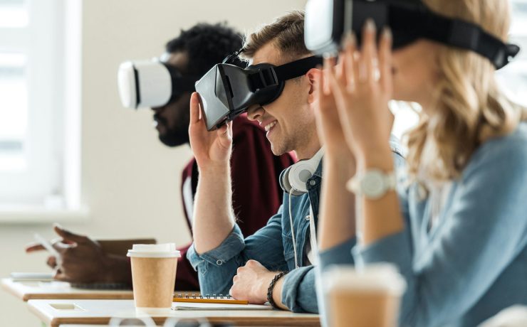 selective focus of multiethnic students using vr headsets in university
